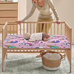 Girly Unicorn Ice Cream Pattern Print Baby Crib Sheet