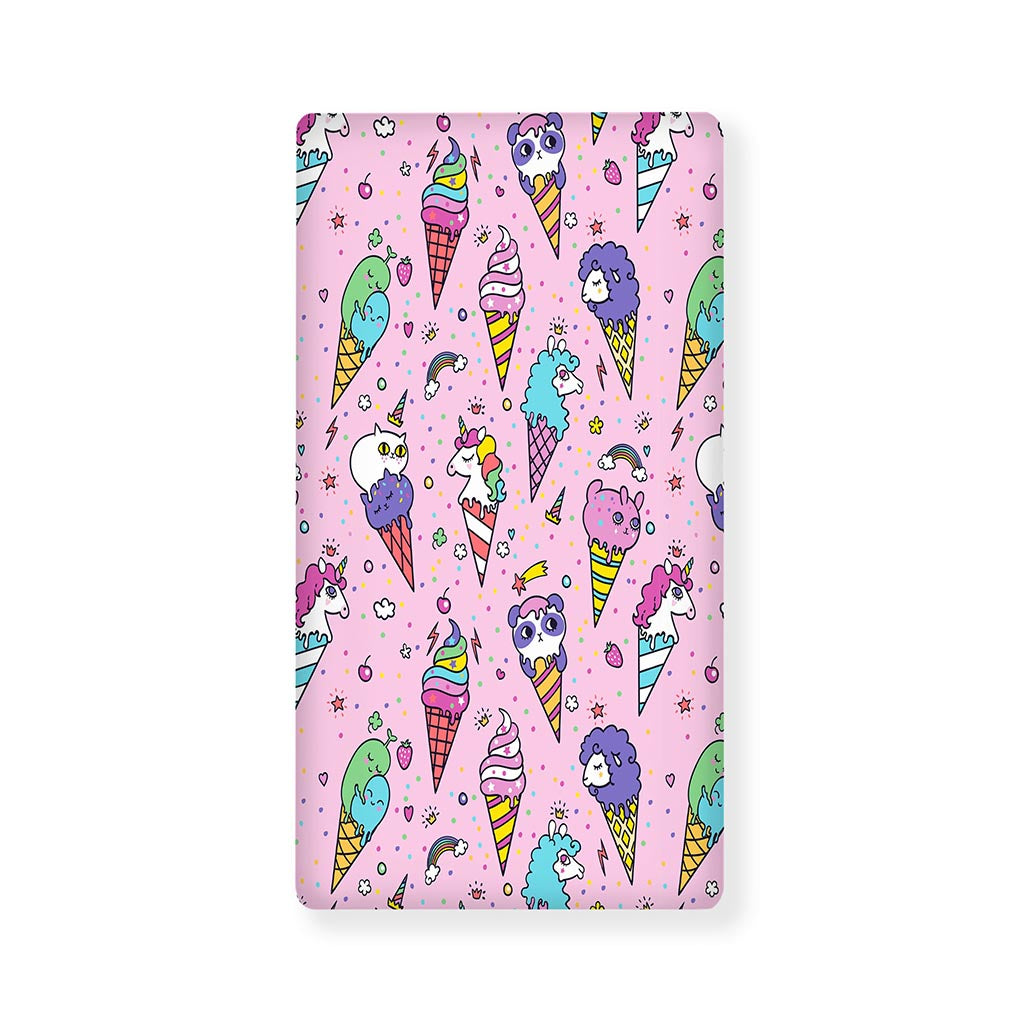 Girly Unicorn Ice Cream Pattern Print Baby Crib Sheet