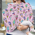 Girly Unicorn Ice Cream Pattern Print Baby Seat Cover