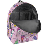 Girly Unicorn Ice Cream Pattern Print Backpack