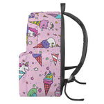 Girly Unicorn Ice Cream Pattern Print Backpack