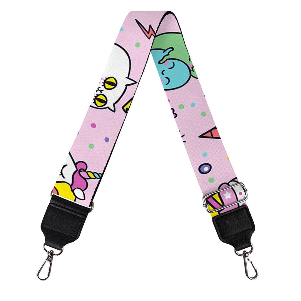 Girly Unicorn Ice Cream Pattern Print Bag Strap