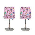 Girly Unicorn Ice Cream Pattern Print Bar Stool Covers