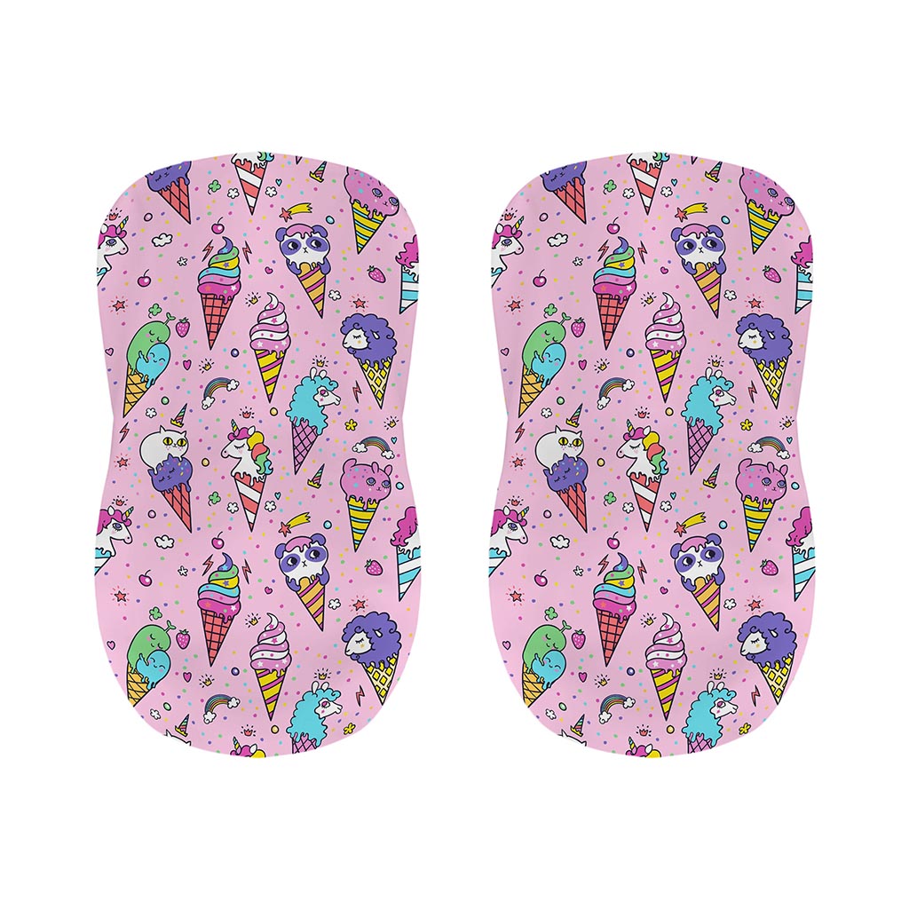 Girly Unicorn Ice Cream Pattern Print Bar Stool Covers