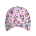 Girly Unicorn Ice Cream Pattern Print Baseball Cap