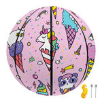 Girly Unicorn Ice Cream Pattern Print Basketball