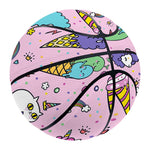 Girly Unicorn Ice Cream Pattern Print Basketball