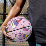 Girly Unicorn Ice Cream Pattern Print Basketball