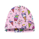 Girly Unicorn Ice Cream Pattern Print Beanie