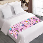 Girly Unicorn Ice Cream Pattern Print Bed Runner