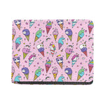 Girly Unicorn Ice Cream Pattern Print Bifold Wallet