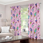 Girly Unicorn Ice Cream Pattern Print Blackout Grommet Curtains