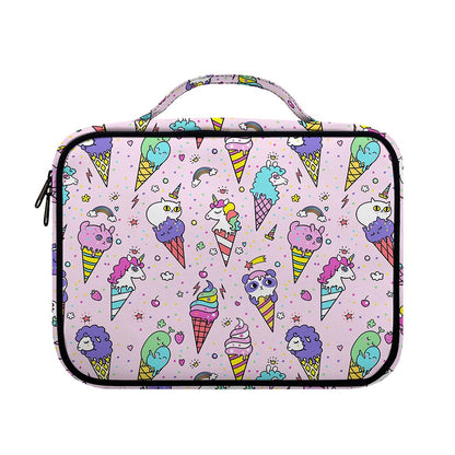 Girly Unicorn Ice Cream Pattern Print Briefcase Bible Bag