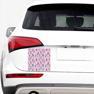 Girly Unicorn Ice Cream Pattern Print Car Sticker