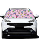 Girly Unicorn Ice Cream Pattern Print Car Windshield Snow Cover