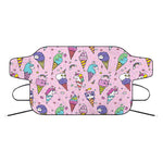 Girly Unicorn Ice Cream Pattern Print Car Windshield Snow Cover