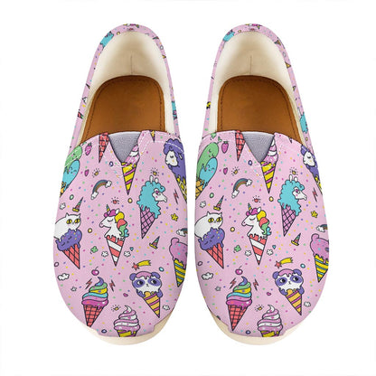 Girly Unicorn Ice Cream Pattern Print Casual Shoes