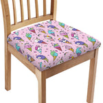 Girly Unicorn Ice Cream Pattern Print Chair Cushion Cover
