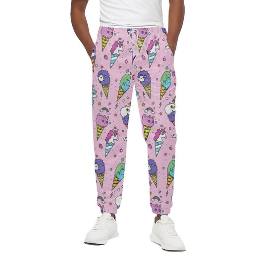 Girly Unicorn Ice Cream Pattern Print Cotton Pants