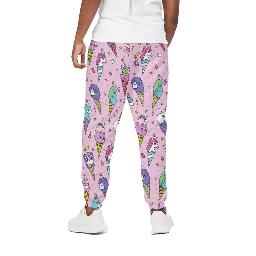 Girly Unicorn Ice Cream Pattern Print Cotton Pants