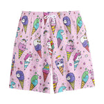 Girly Unicorn Ice Cream Pattern Print Cotton Shorts