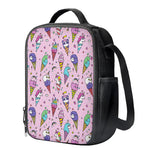 Girly Unicorn Ice Cream Pattern Print Crossbody Lunch Bag