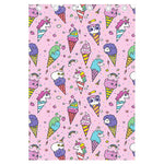 Girly Unicorn Ice Cream Pattern Print Curtain