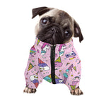 Girly Unicorn Ice Cream Pattern Print Dog Zip Up Jacket