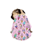 Girly Unicorn Ice Cream Pattern Print Dog Zip Up Jacket