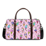 Girly Unicorn Ice Cream Pattern Print Duffle Bag