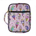 Girly Unicorn Ice Cream Pattern Print Front Pocket Bible Bag