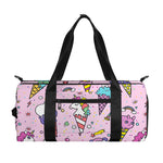 Girly Unicorn Ice Cream Pattern Print Gym Bag