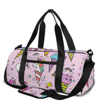 Girly Unicorn Ice Cream Pattern Print Gym Bag