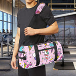Girly Unicorn Ice Cream Pattern Print Gym Bag