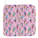 Girly Unicorn Ice Cream Pattern Print Hand Towel