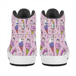 Girly Unicorn Ice Cream Pattern Print High Top Leather Sneakers