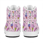 Girly Unicorn Ice Cream Pattern Print High Top Leather Sneakers