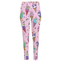 Girly Unicorn Ice Cream Pattern Print High-Waisted Pocket Leggings