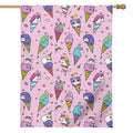 Girly Unicorn Ice Cream Pattern Print House Flag