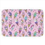 Girly Unicorn Ice Cream Pattern Print Indoor Door Mat