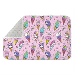 Girly Unicorn Ice Cream Pattern Print Indoor Door Mat
