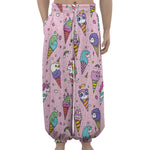 Girly Unicorn Ice Cream Pattern Print Lantern Pants