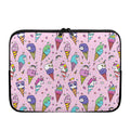 Girly Unicorn Ice Cream Pattern Print Laptop Sleeve
