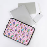 Girly Unicorn Ice Cream Pattern Print Laptop Sleeve