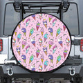 Girly Unicorn Ice Cream Pattern Print Leather Spare Tire Cover