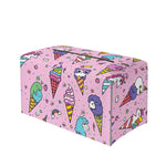 Girly Unicorn Ice Cream Pattern Print Leather Tissue Box Cover
