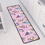 Girly Unicorn Ice Cream Pattern Print Long Kitchen Mat