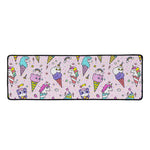 Girly Unicorn Ice Cream Pattern Print Long Kitchen Mat