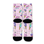 Girly Unicorn Ice Cream Pattern Print Long Socks