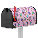 Girly Unicorn Ice Cream Pattern Print Mailbox Cover